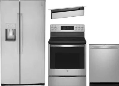 4 Piece Package Includes Refrigerator, Range, Hood And Dishwasher